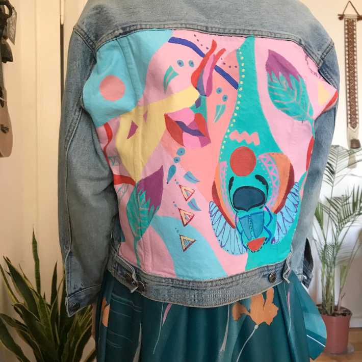 Hand painted jacket by MelodyGDesign on Etsy | upcycleDZINE
