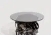 Crushed: table collection made from salvaged metal Crushed: black table with glass top made from salvaged metal by HANNAH VAUGHAN | upcycleDZINE