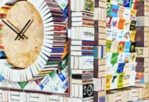 Matchbox collections together form a grandfather clock Matchbox collections clock featured image by Diederik Schneemann | upcycleDZINE