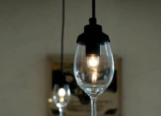 Two Wineglass pendant lamps by OOOMS | upcycleDZINE