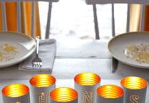 Tin can candle holders by A Beautiful Mess