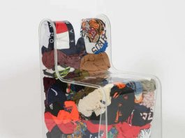 No Waste Chair: waste transformed into eye-catcher No Waste Chair by Kees Dekkers filled with discarded clothing | upcycleDZINE