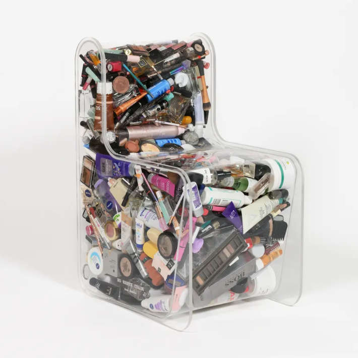 No Waste Chair by Kees Dekkers filled with discarded cosmetics | upcycleDZINE